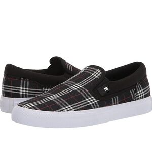 DC MANUAL SLIP ON TXSE CANVAS VEGAN SKATE SHOES, Size 6 Color Black Plai…
